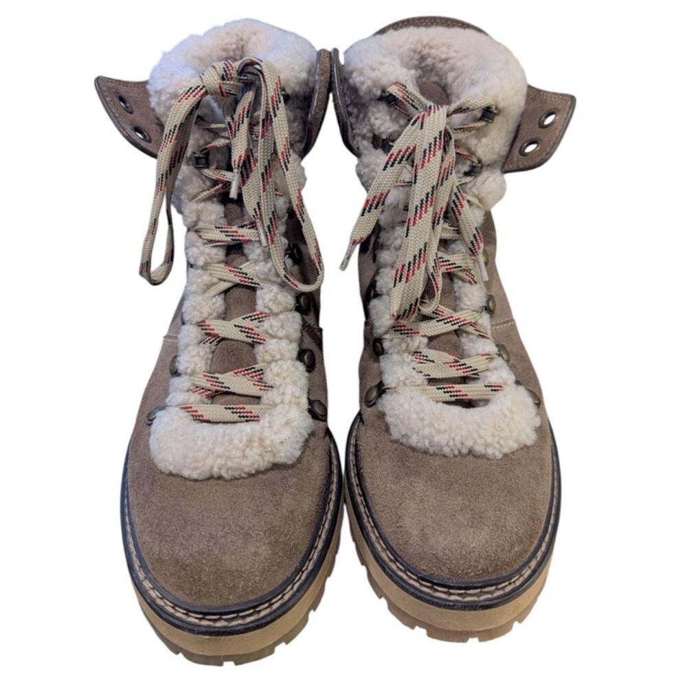 See by Chloe Shearling Lined Suede Taupe Boots - Picture 3 of 6